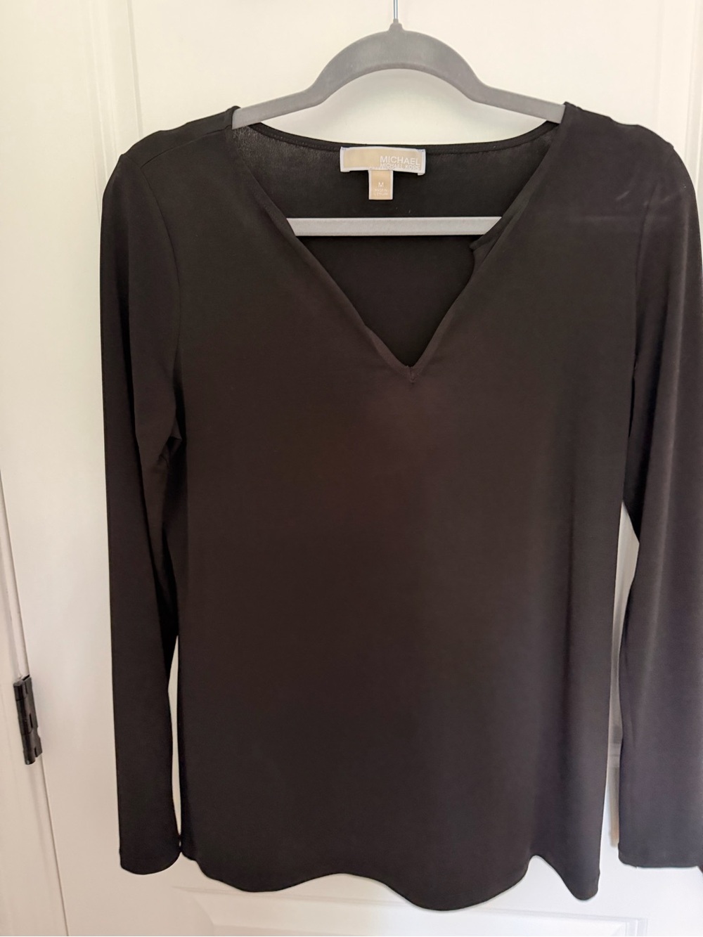 Michael Kors Brown V-Neck Long Sleeve Top